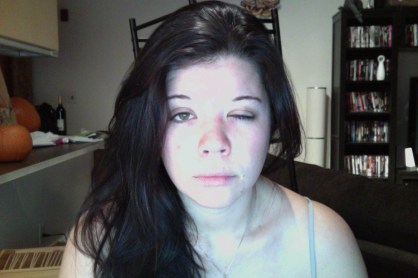 The "crazy person mid blink" face